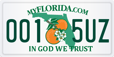 FL license plate 0015UZ