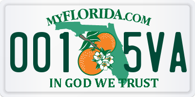 FL license plate 0015VA