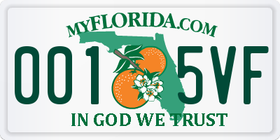 FL license plate 0015VF