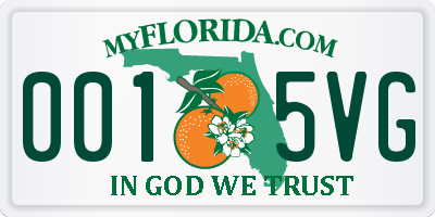 FL license plate 0015VG