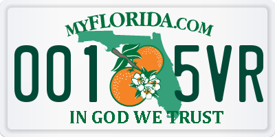 FL license plate 0015VR