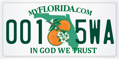 FL license plate 0015WA