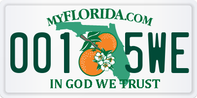 FL license plate 0015WE