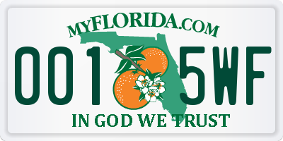 FL license plate 0015WF