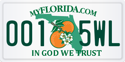 FL license plate 0015WL