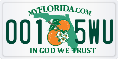 FL license plate 0015WU