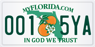 FL license plate 0015YA