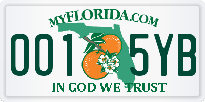 FL license plate 0015YB