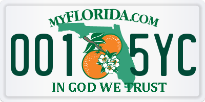 FL license plate 0015YC