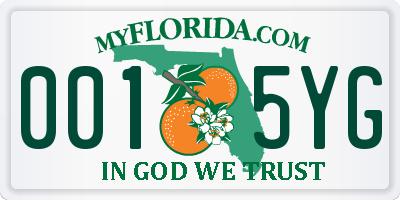 FL license plate 0015YG