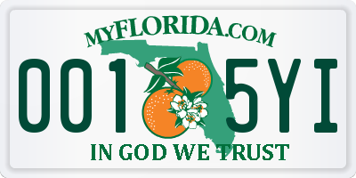 FL license plate 0015YI