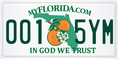 FL license plate 0015YM