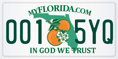 FL license plate 0015YQ