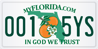 FL license plate 0015YS