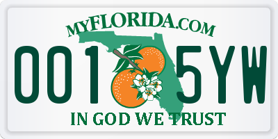 FL license plate 0015YW