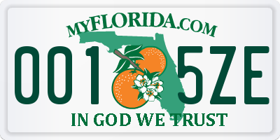 FL license plate 0015ZE