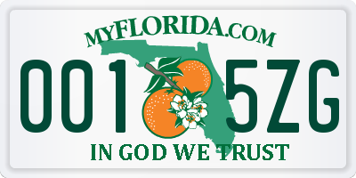 FL license plate 0015ZG