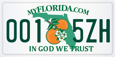 FL license plate 0015ZH
