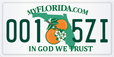 FL license plate 0015ZI