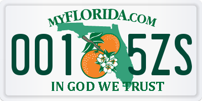 FL license plate 0015ZS