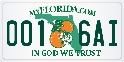 FL license plate 0016AI