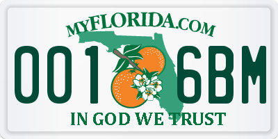 FL license plate 0016BM