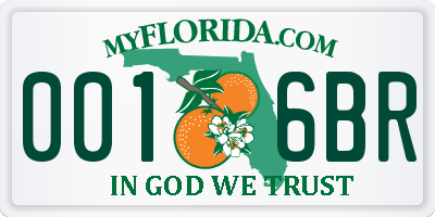 FL license plate 0016BR