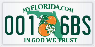 FL license plate 0016BS