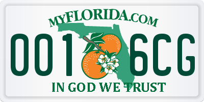 FL license plate 0016CG