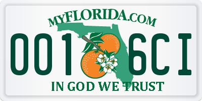 FL license plate 0016CI