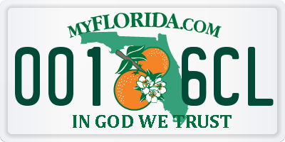FL license plate 0016CL