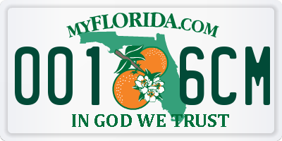 FL license plate 0016CM