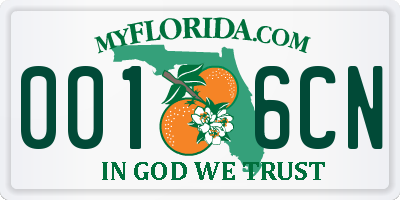 FL license plate 0016CN