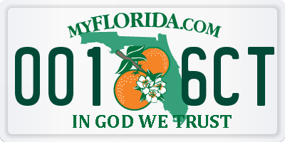 FL license plate 0016CT