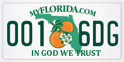 FL license plate 0016DG