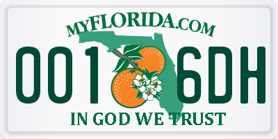 FL license plate 0016DH