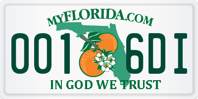 FL license plate 0016DI