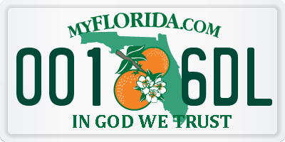 FL license plate 0016DL