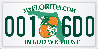 FL license plate 0016DO