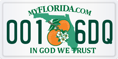 FL license plate 0016DQ