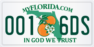 FL license plate 0016DS