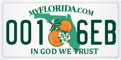 FL license plate 0016EB