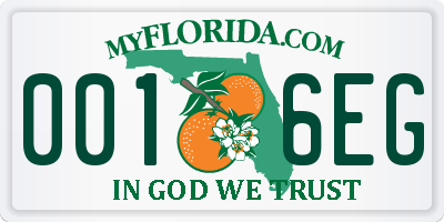 FL license plate 0016EG