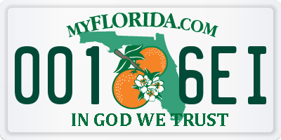 FL license plate 0016EI