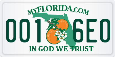 FL license plate 0016EO
