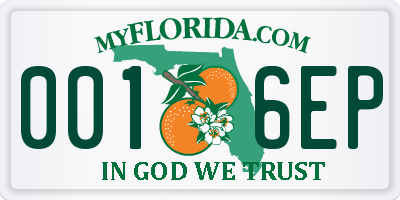 FL license plate 0016EP