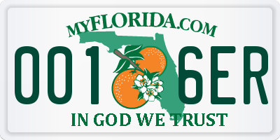 FL license plate 0016ER