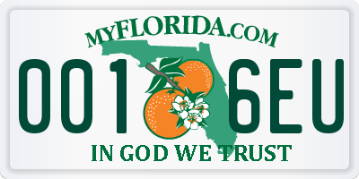 FL license plate 0016EU