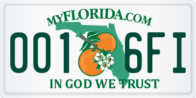 FL license plate 0016FI