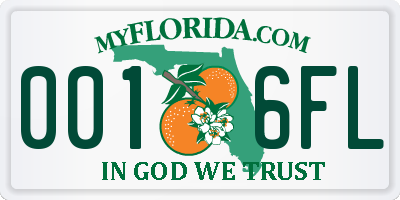 FL license plate 0016FL